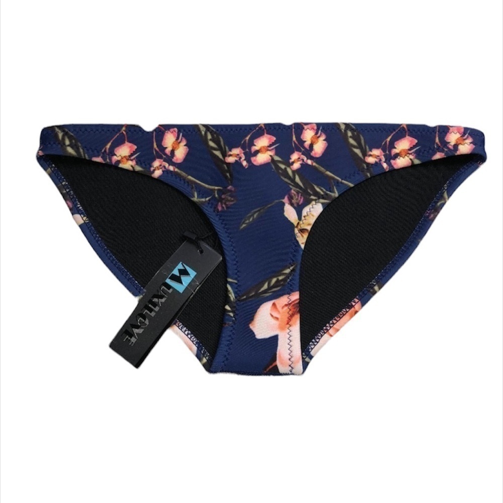 NWT Muxilove Neoprene Floral Bikini Bottom only